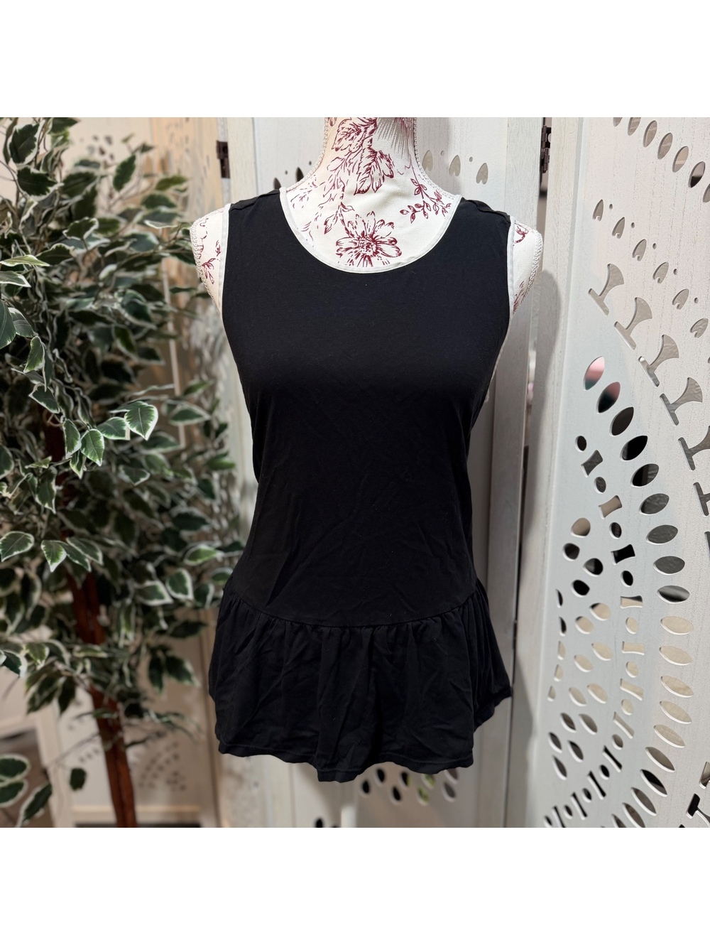 Kate Spade Dream a Little Dream Black Drop Waist Ruffle Top Size XL